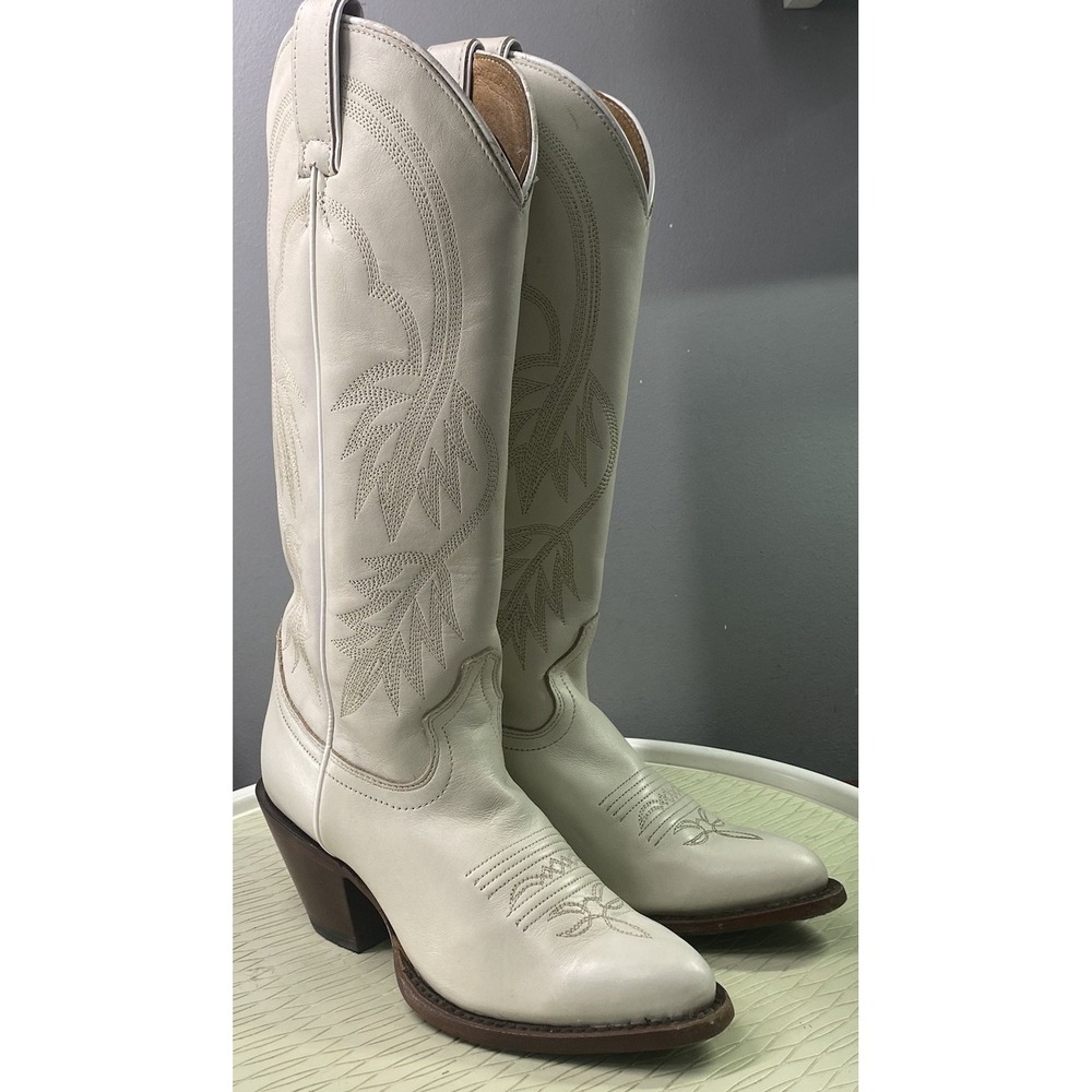 IDYLLWIND WOMEN BRIGHT SIDE 14" TALL SHAFT LEATHER WESTERN COWBOY BOOT IVORY 6B